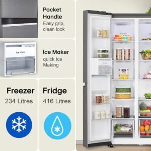 LG 650 L, Double Door Side by Side Refrigerator