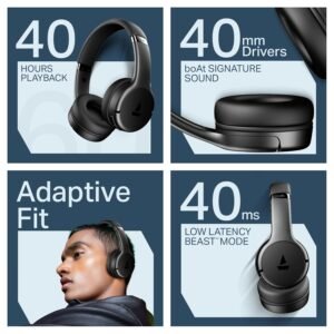 Boat 2025 Launch Rockerz 411, Bluetooth Headphones, Wireless Over Ear Headphone