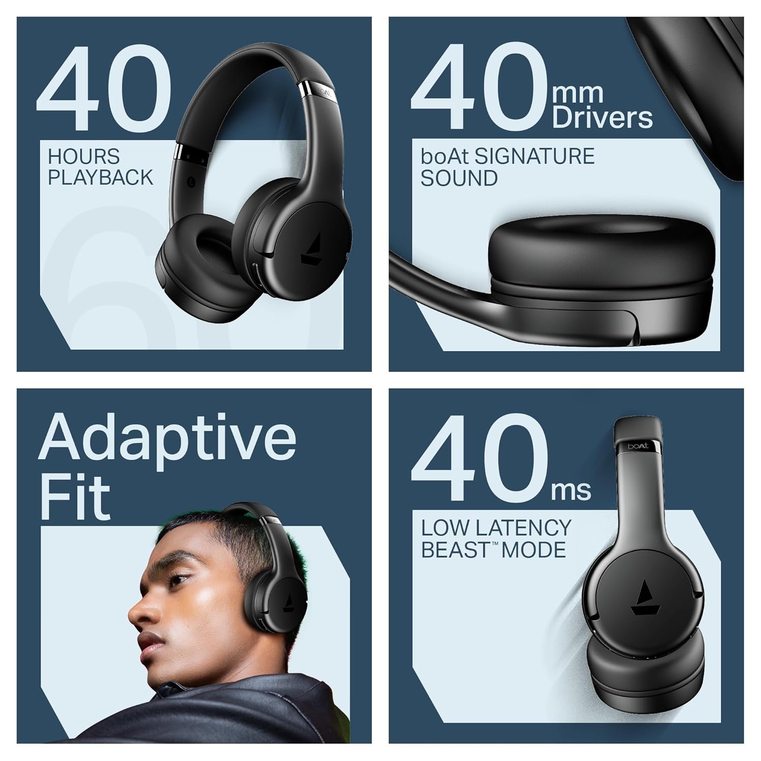 Boat 2025 Launch Rockerz 411, Bluetooth Headphones, Wireless Over Ear Headphone - Image 2