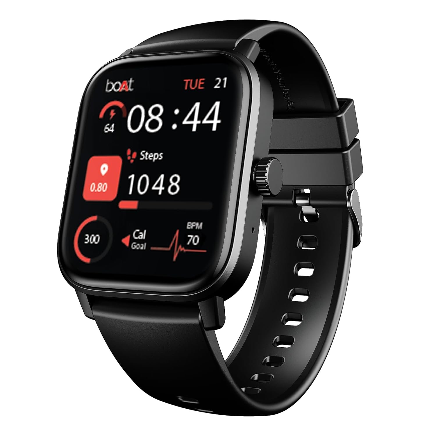 Boat Wave Call 3 Smartwatch 1.83” HD Display with Animated Watch Faces; BT Calling, Functional Crown, Multiple Sports Modes, IP68, HR, SpO2 Monitor, Smart Watches for Men & Women
